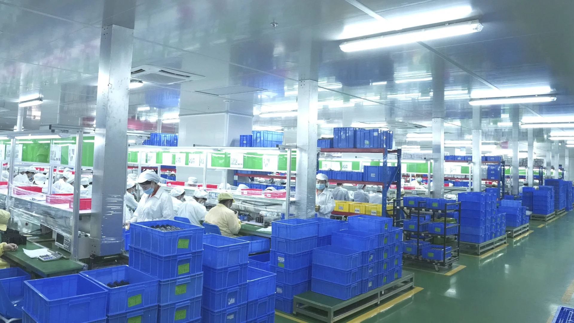 Factory Floor Workers Packing