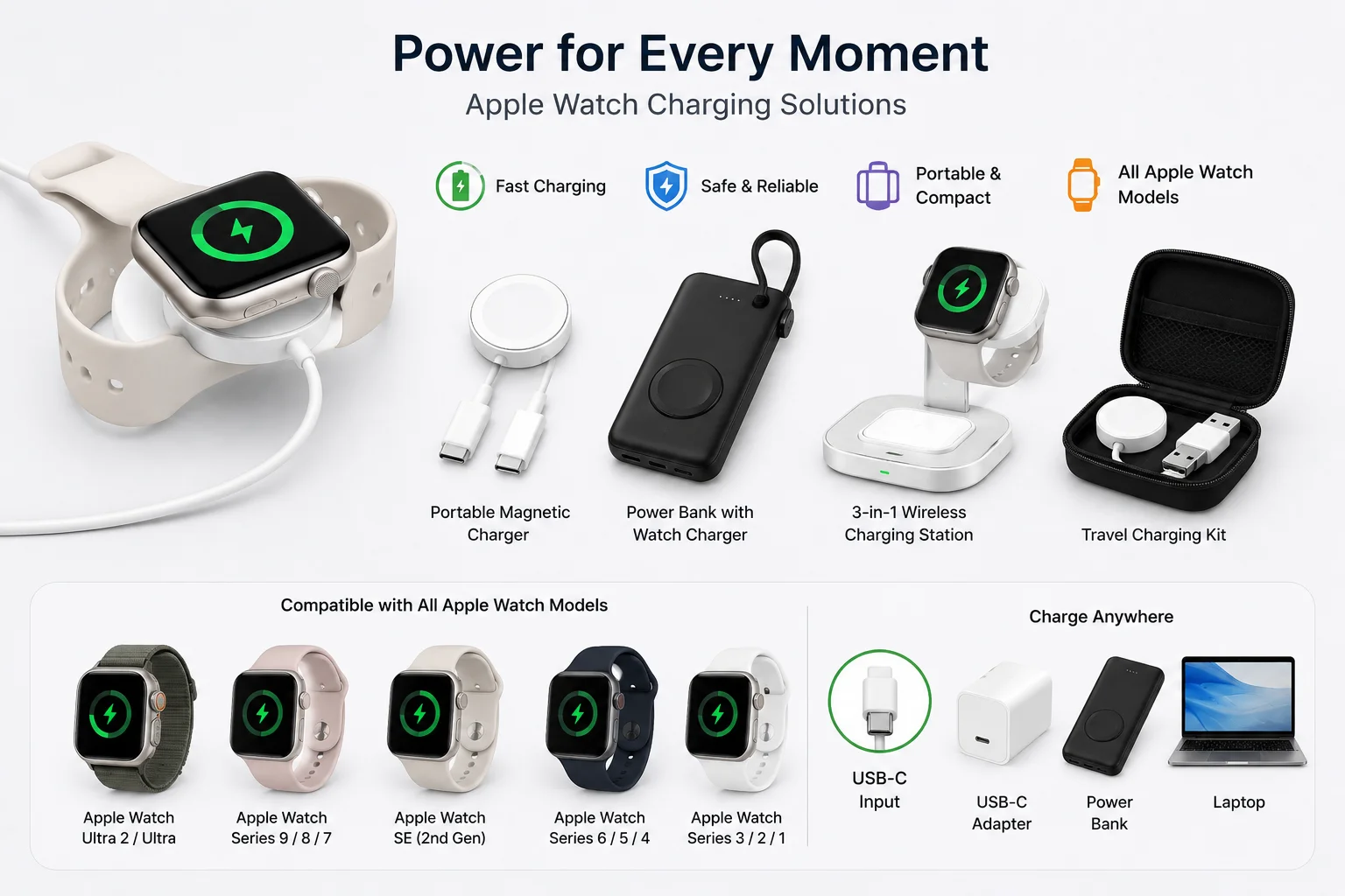 Apple Watch power battery charging accessories