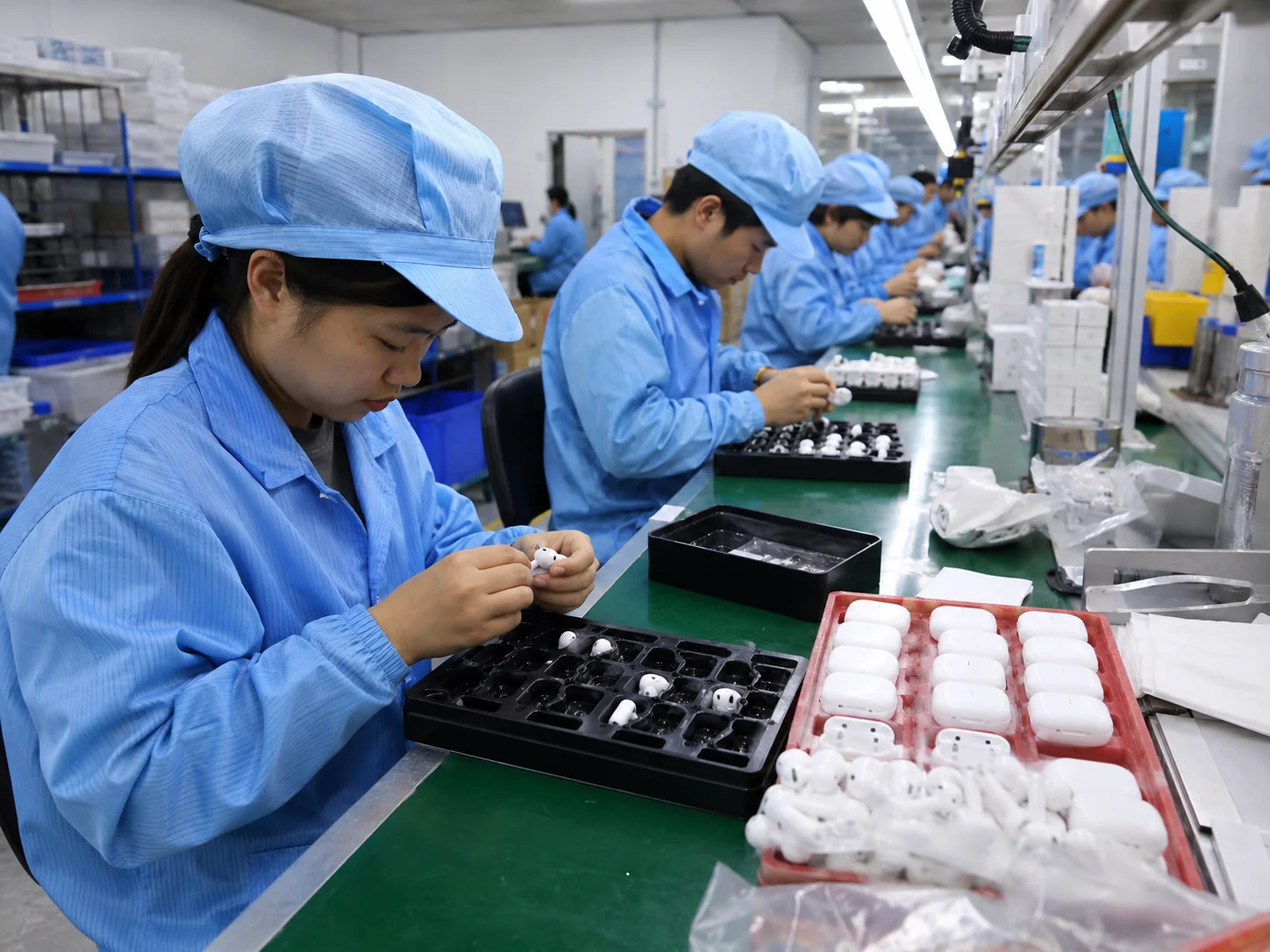 TWS Earbuds OEM Manufacturing A factory production line for TWS earbuds