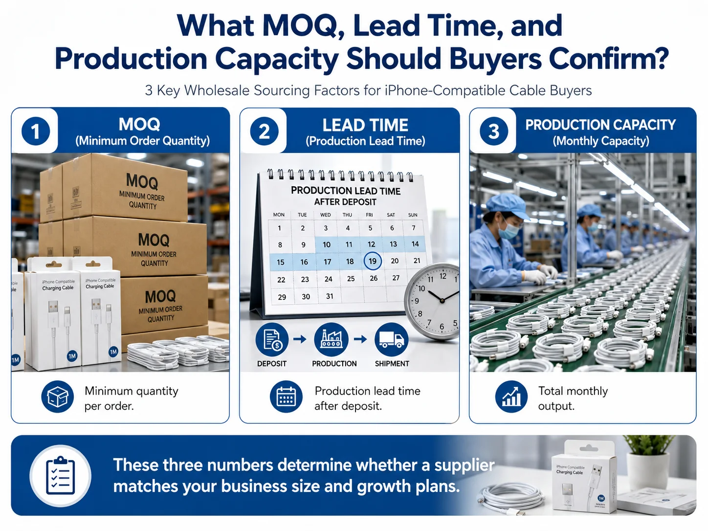 A calendar showing production lead time in a factory setting