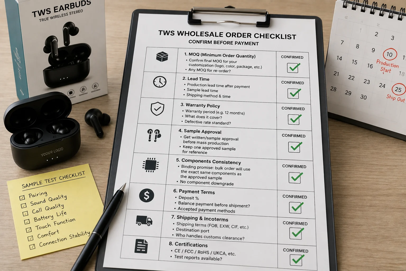 Wholesale TWS Order Checklist A checklist for confirming a wholesale order