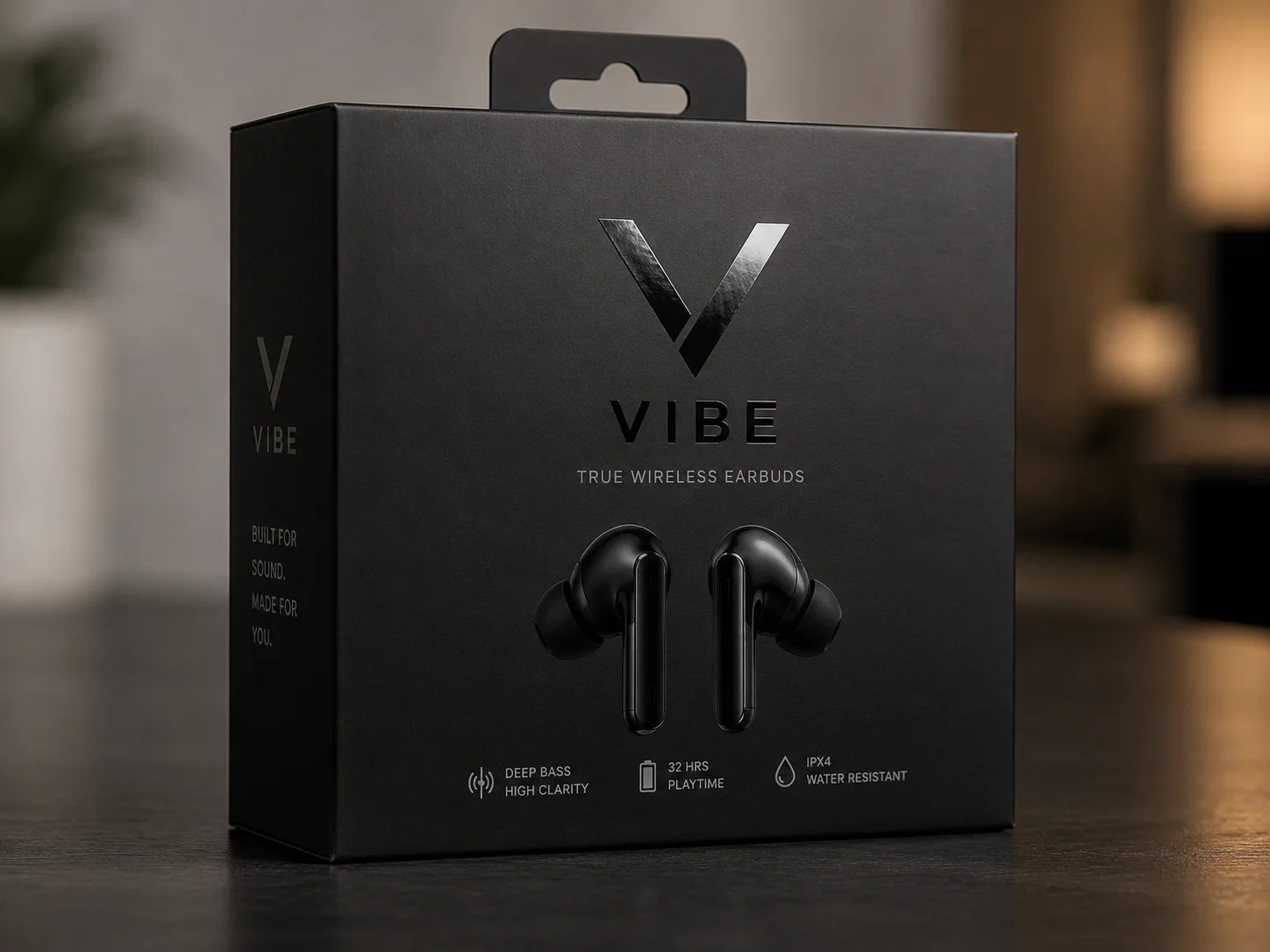 Cost-Effective Premium Packaging A minimalist black box with a logo that has a spot UV glossy finish