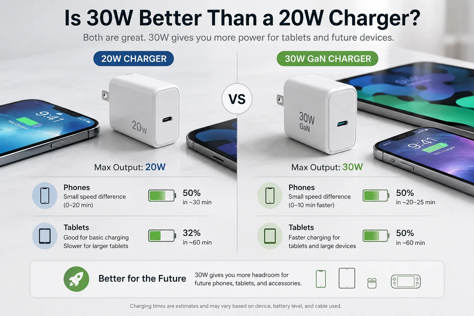 20W vs 30W charger comparison 20W vs 30W charger comparison