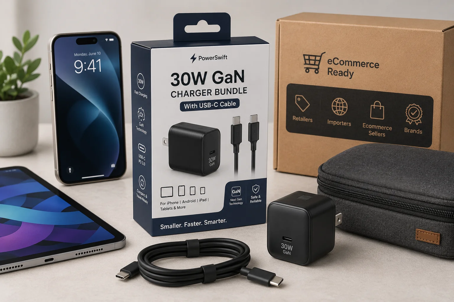 30W GaN charger retail bundle 30W GaN charger retail bundle
