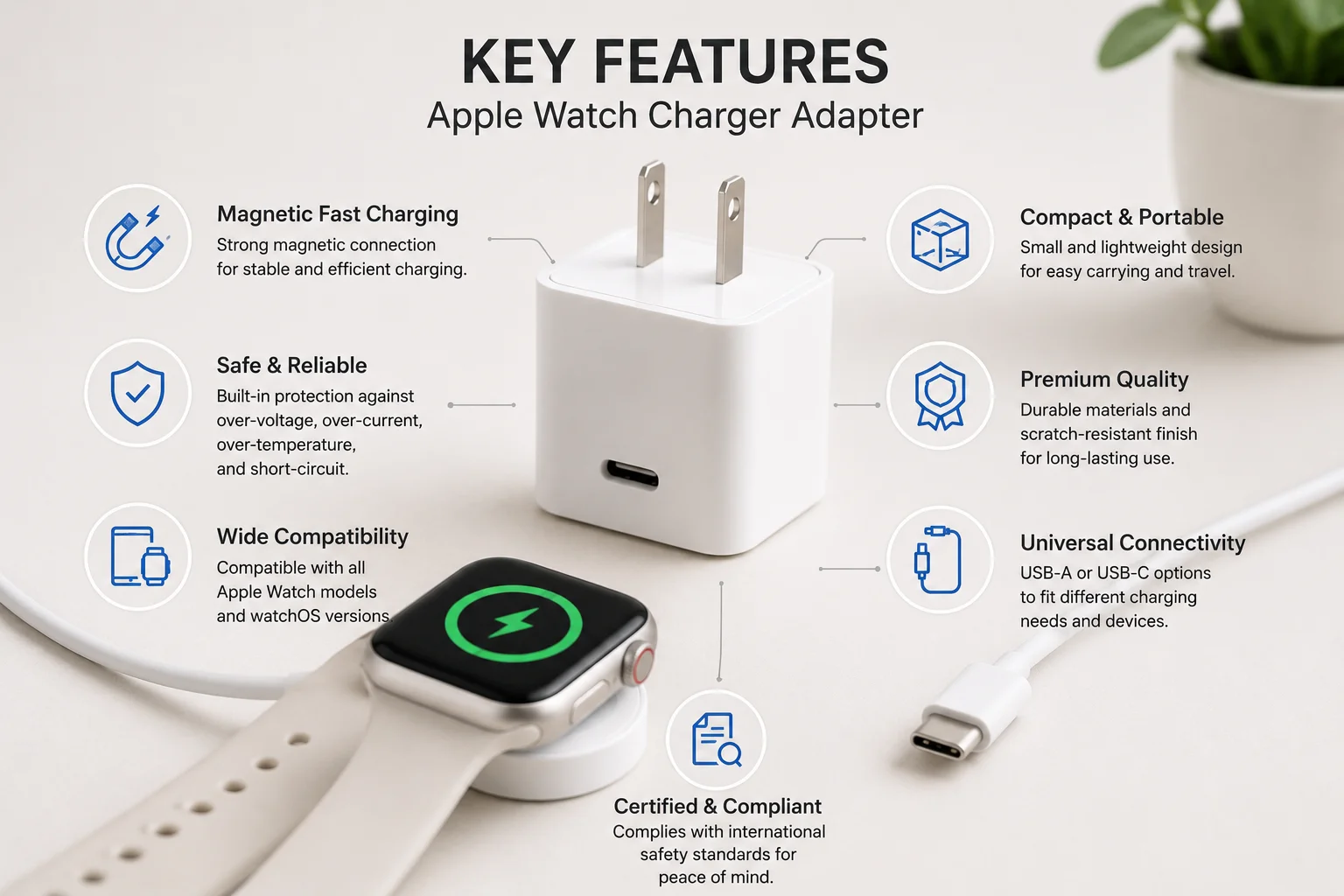 key features Apple Watch charger adapter key features Apple Watch charger adapter