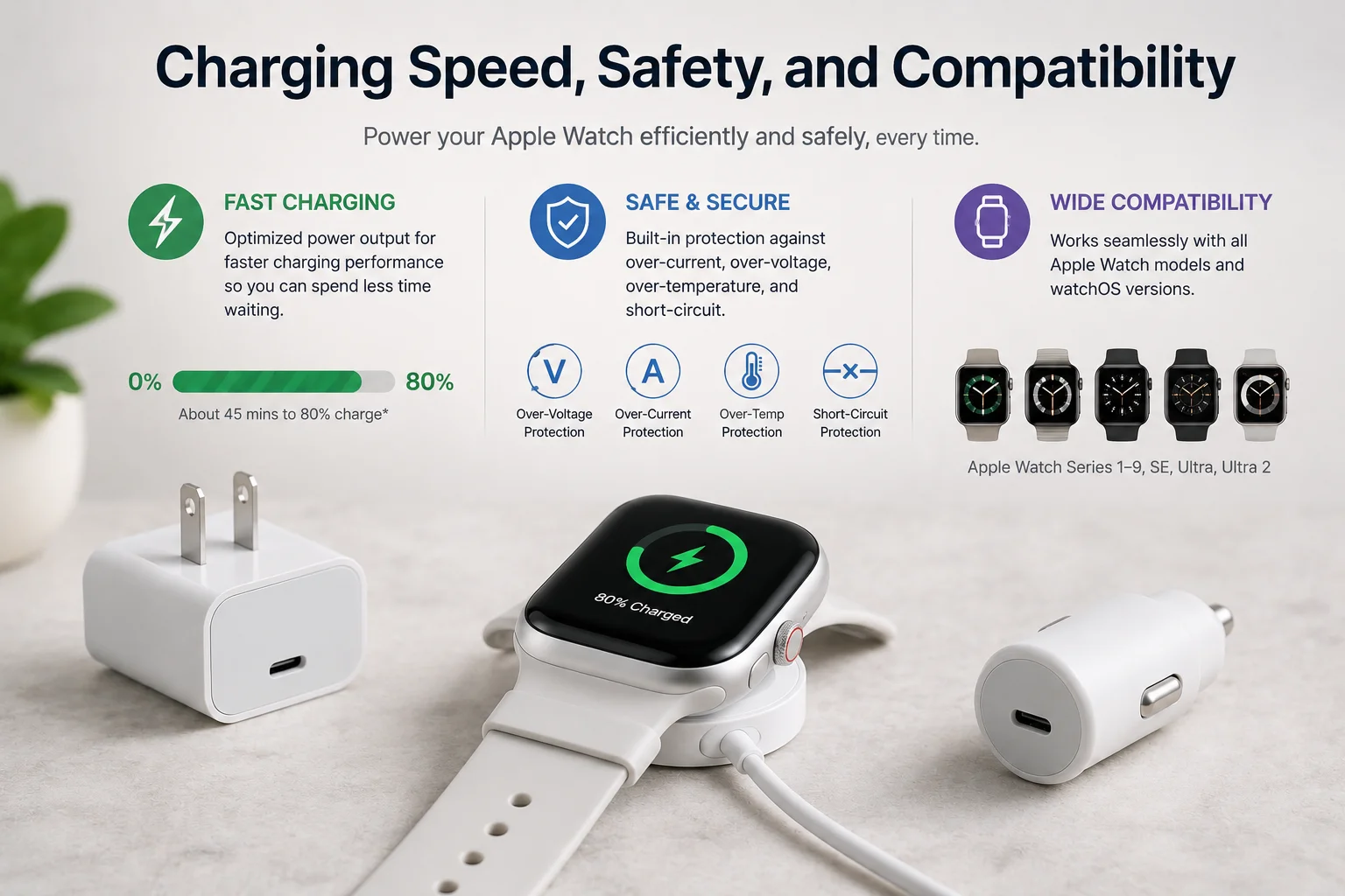 Apple Watch charger speed safety compatibility Apple Watch charger speed safety compatibility