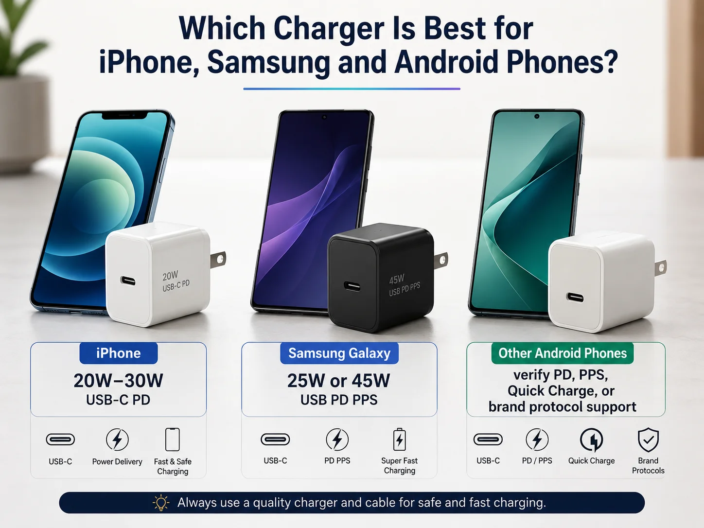 best charger for iphone samsung android phones