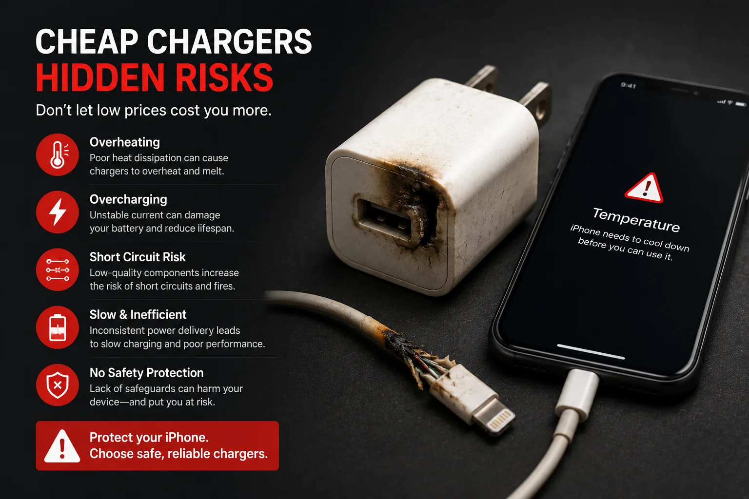 cheap charger risks for iPhone