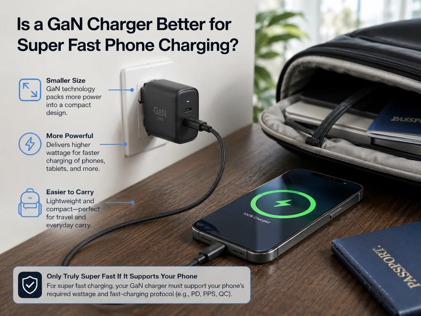 gan charger for super fast phone charging