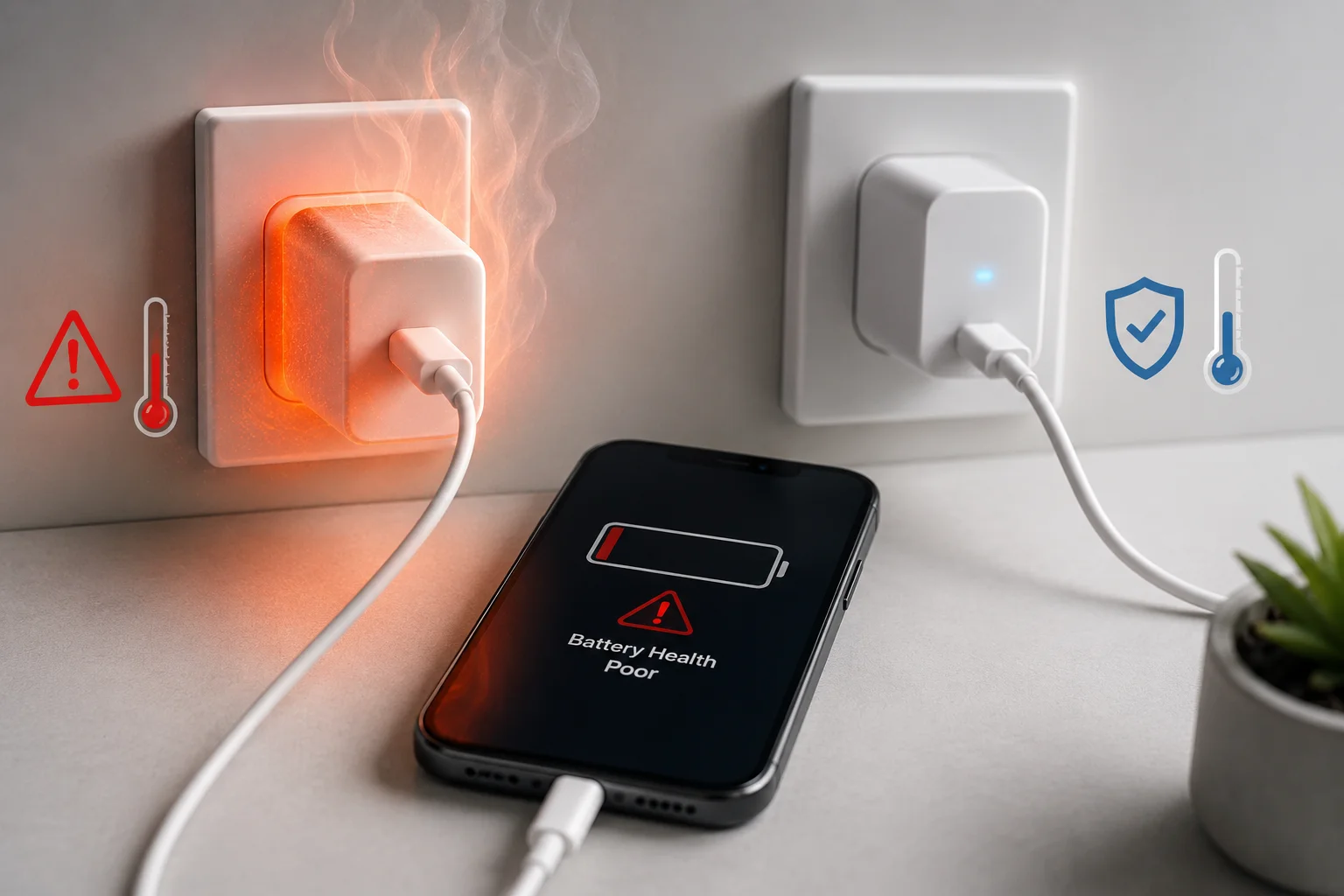 charger overheating and battery stress