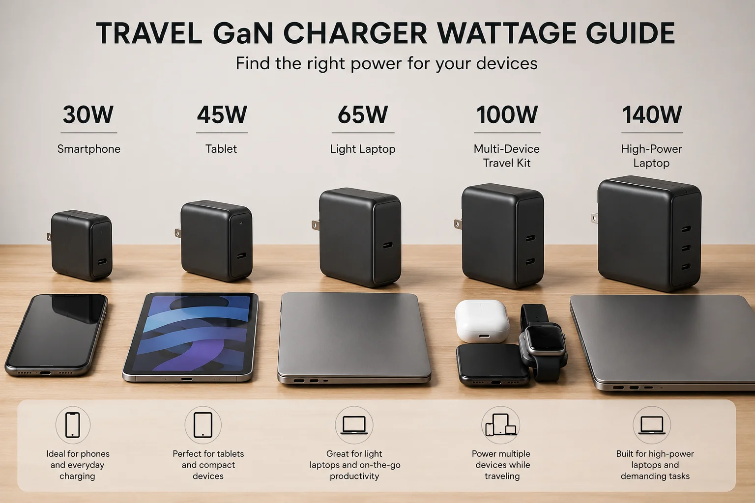 travel GaN charger wattage guide travel GaN charger wattage guide