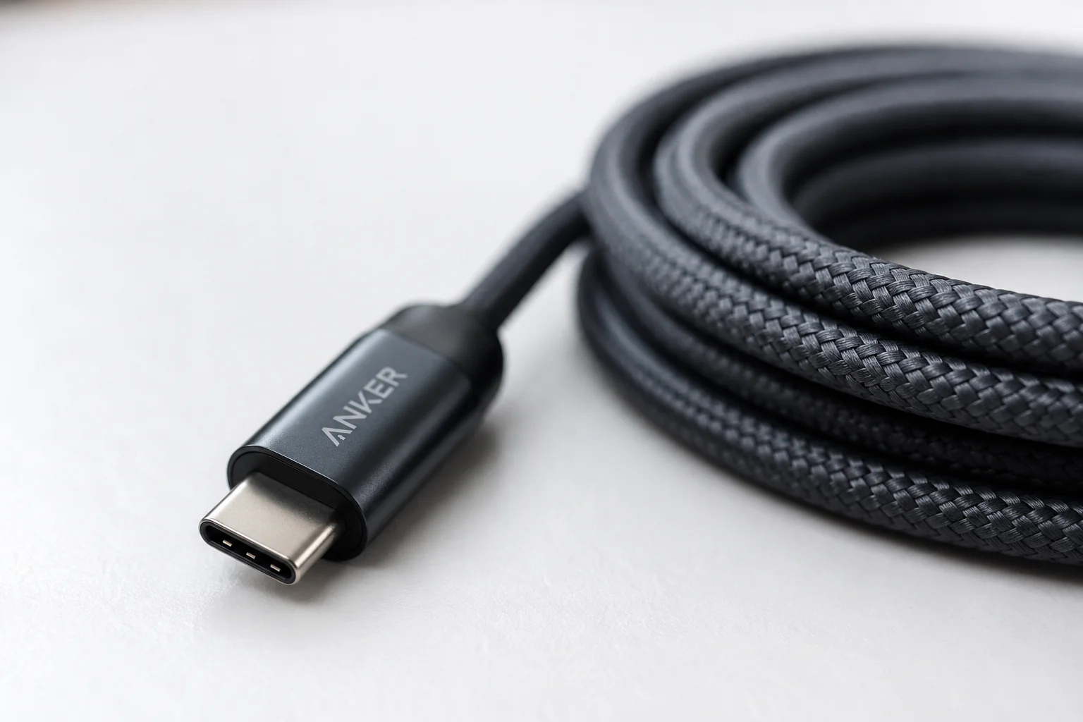 A high-quality braided USB-C cable