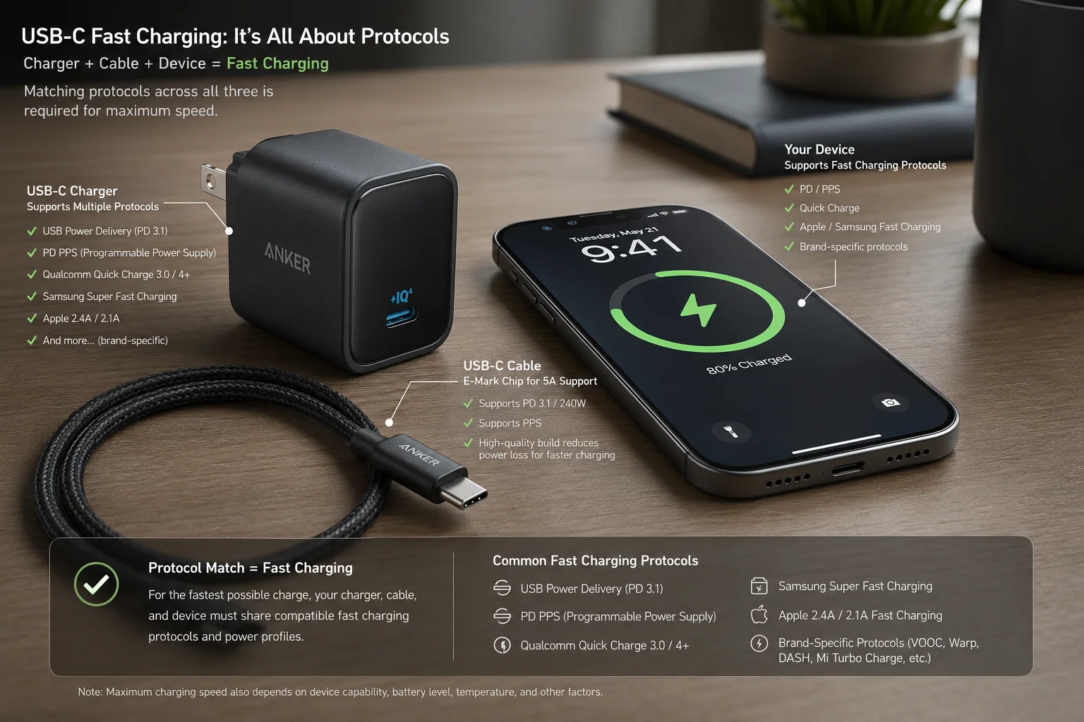 USB-C PD PPS fast charging protocols