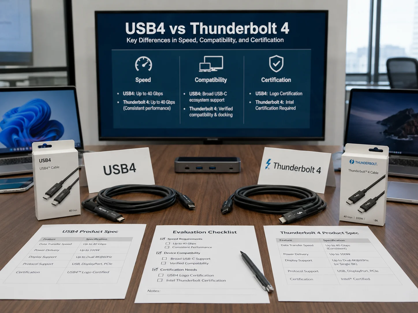 USB4 vs Thunderbolt 4 speed compatibility certification