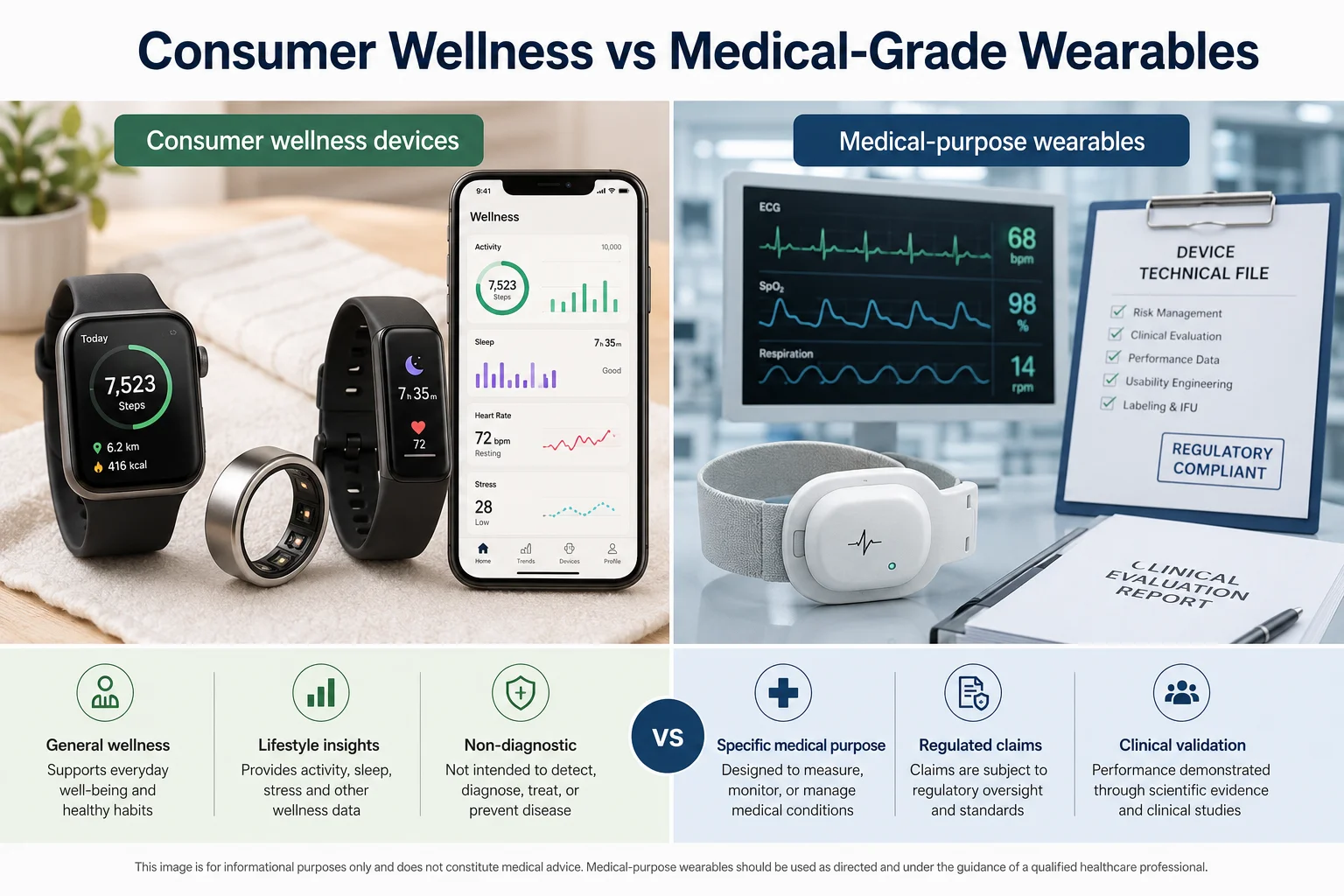 Wearable health tech consumer wellness versus medical device positioning
