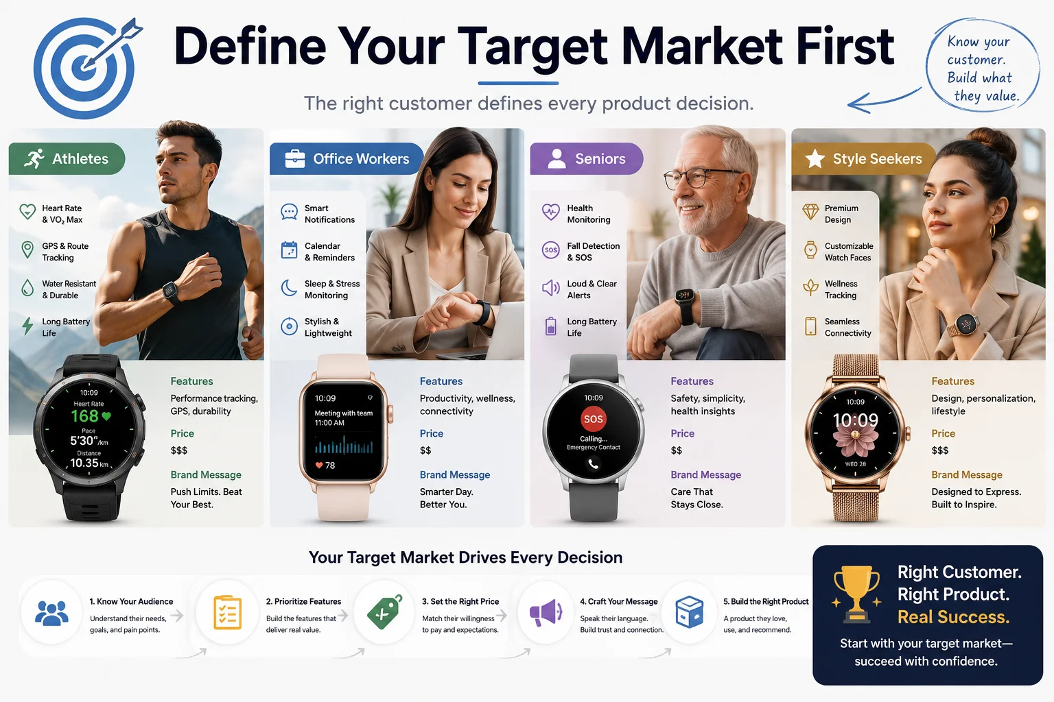 A mood board showing different target customer lifestyles