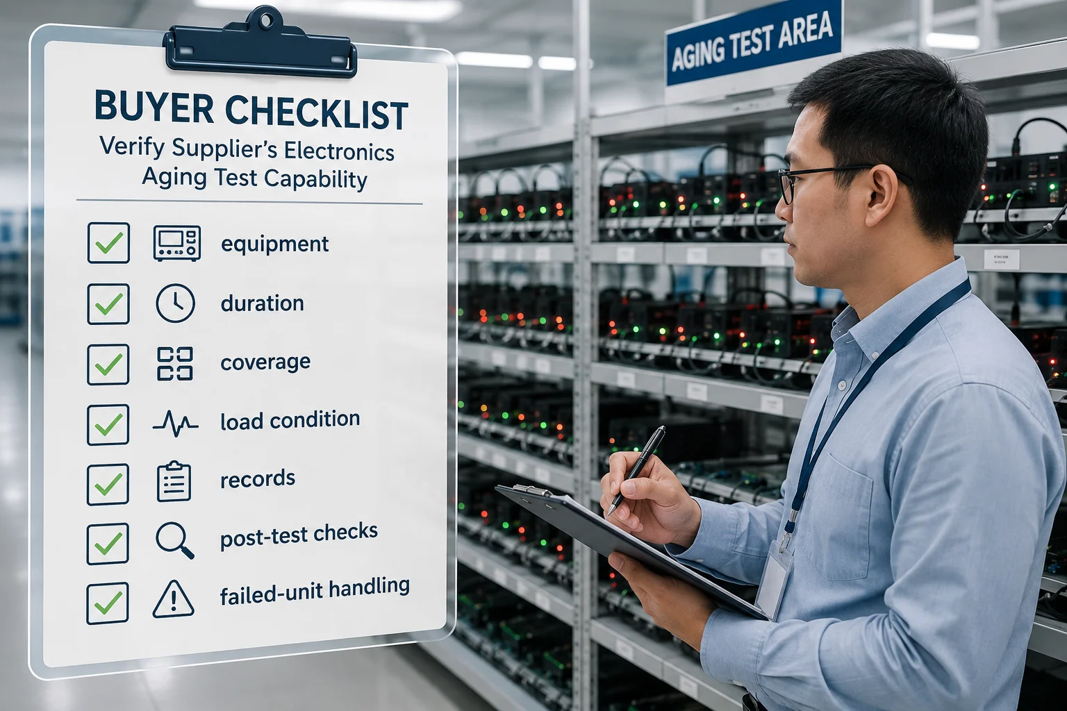 Supplier Aging Test Capability Checklist supplier electronics aging test capability checklist for buyers