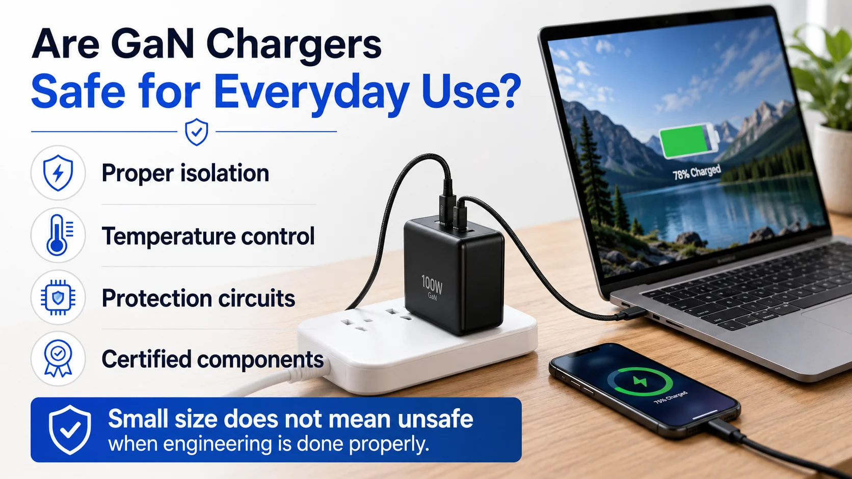Are GaN chargers safe for everyday USB-C laptop and phone charging