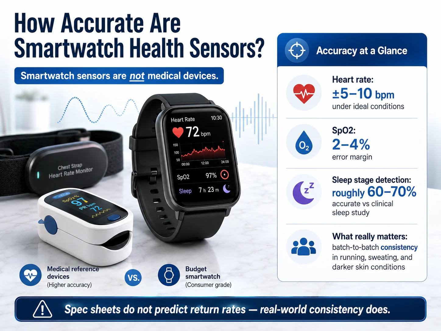 smartwatch health sensor accuracy comparison between budget and medical-grade devices