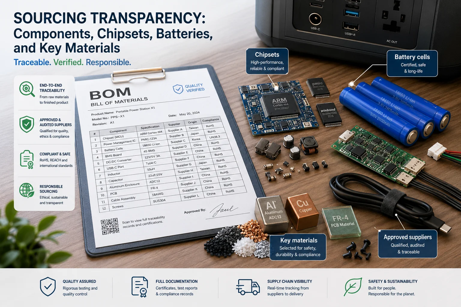 Key Materials and Components sourcing transparency components