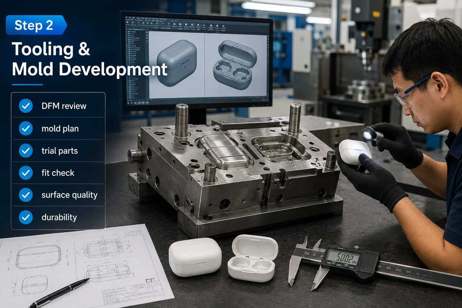 Custom Electronics Tooling Development electronics OEM process custom mold tooling for charger housing