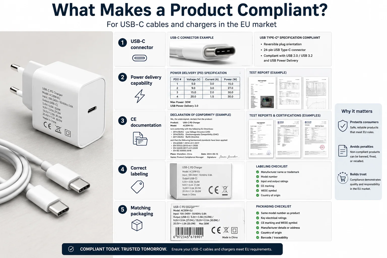USB-C cable compliance labels and tests USB-C compliance documentation