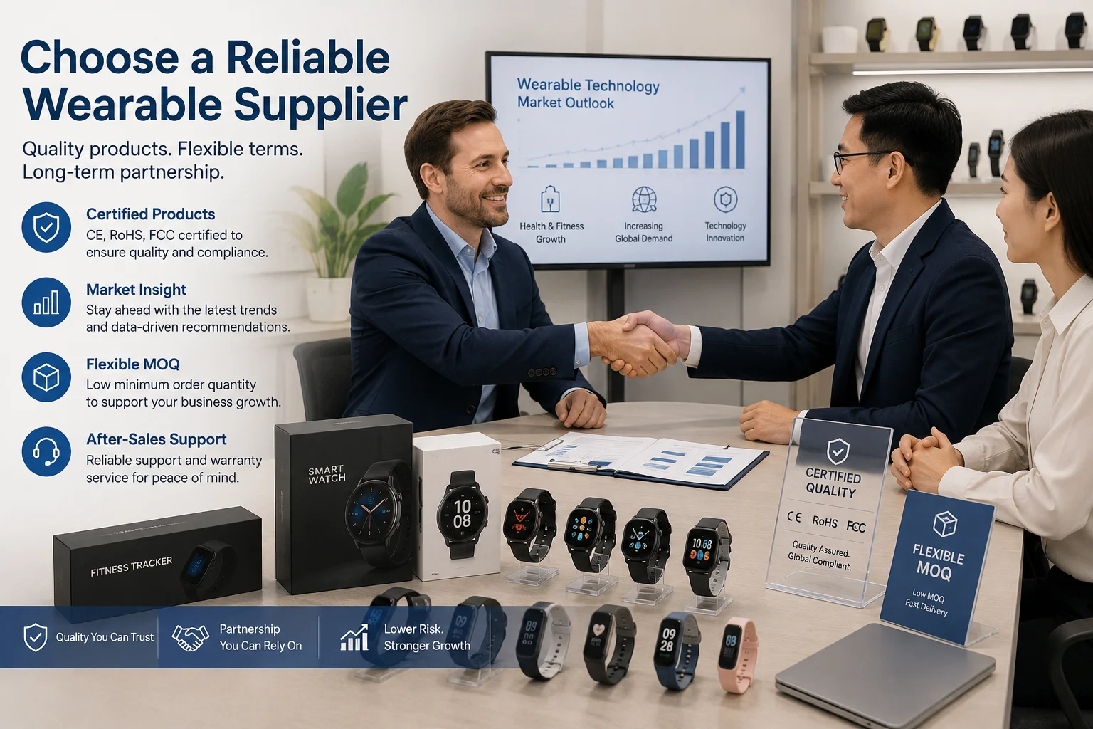 A handshake deal with a reliable wholesale electronics supplier