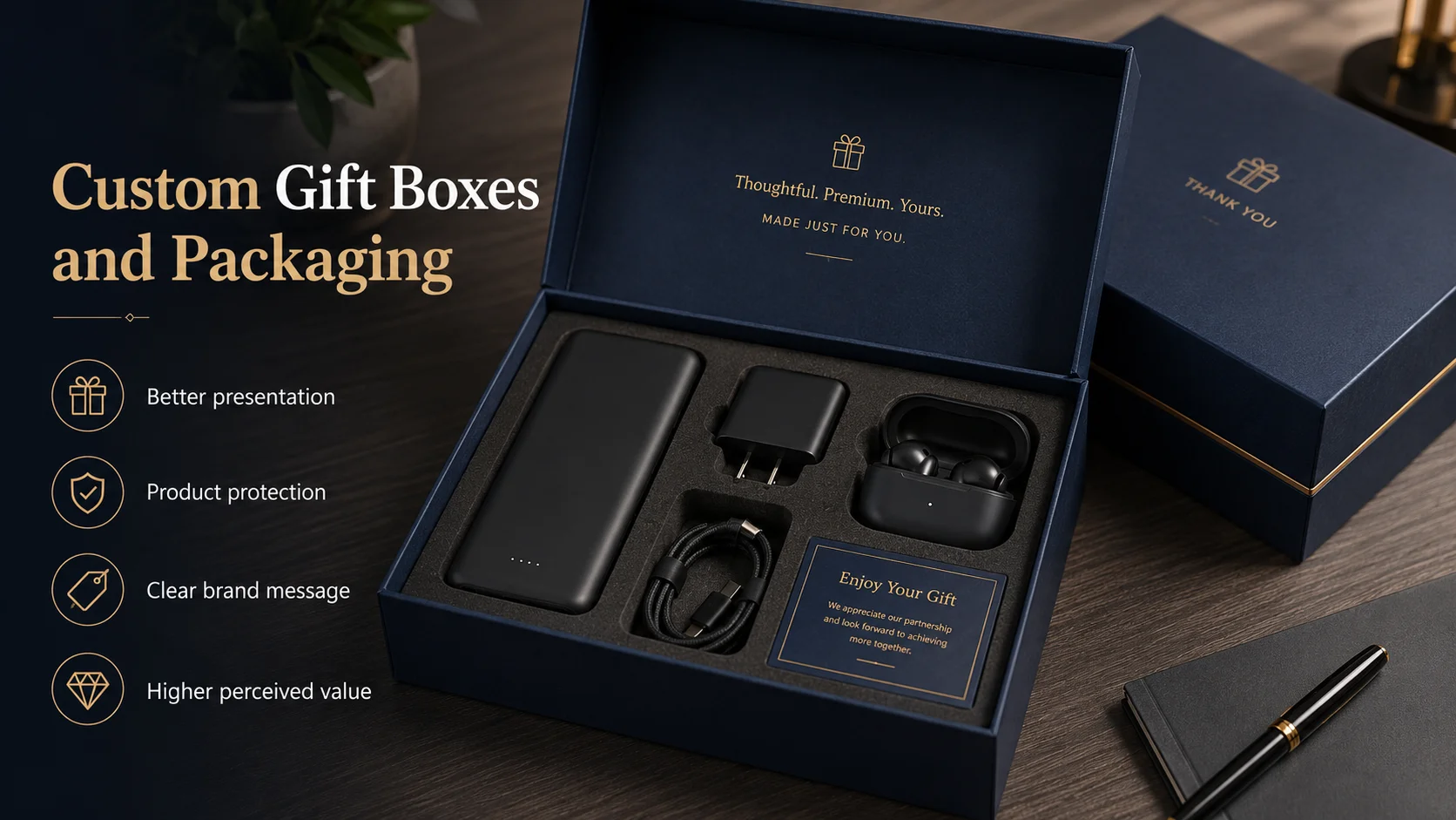 Wholesale 3C electronics for corporate gifting in custom branded gift boxes