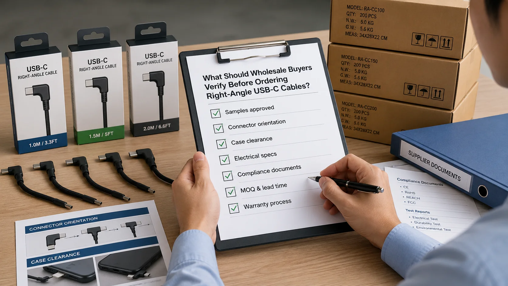 Wholesale buyer checklist for right-angle USB-C cables