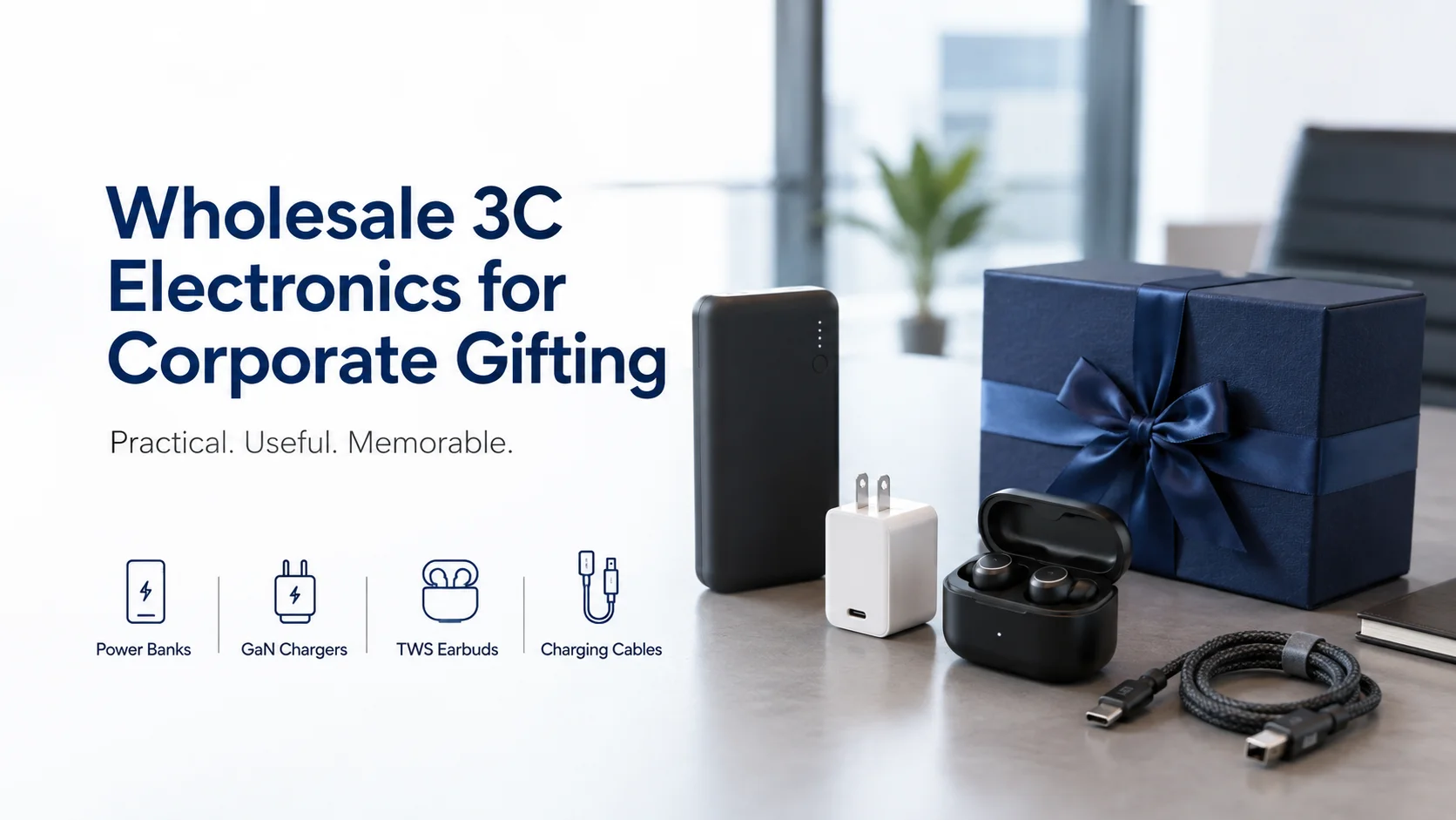 Wholesale 3C electronics for corporate gifting including chargers earbuds and power banks