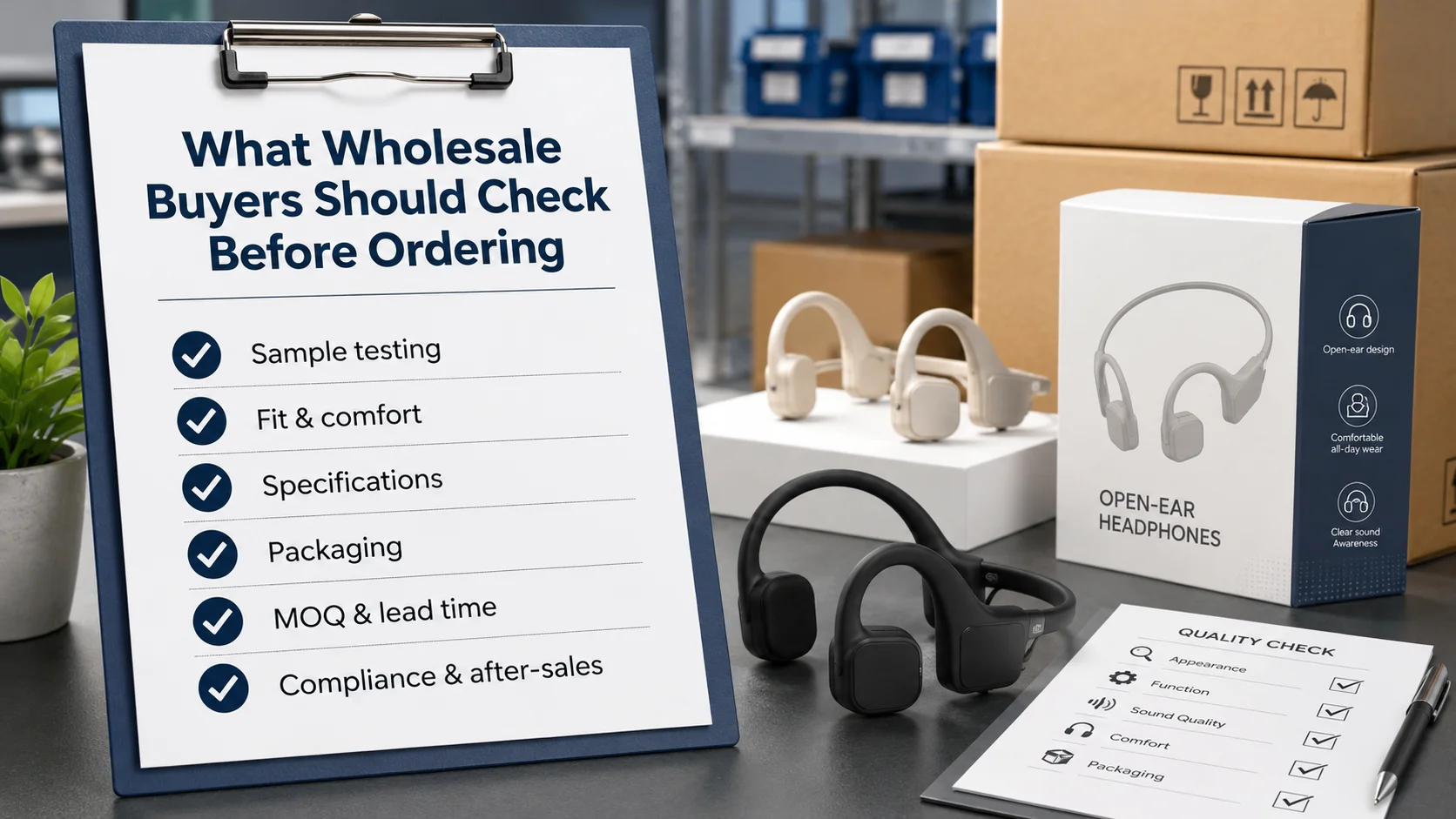 Wholesale open-ear headphones quality control and supplier checklist