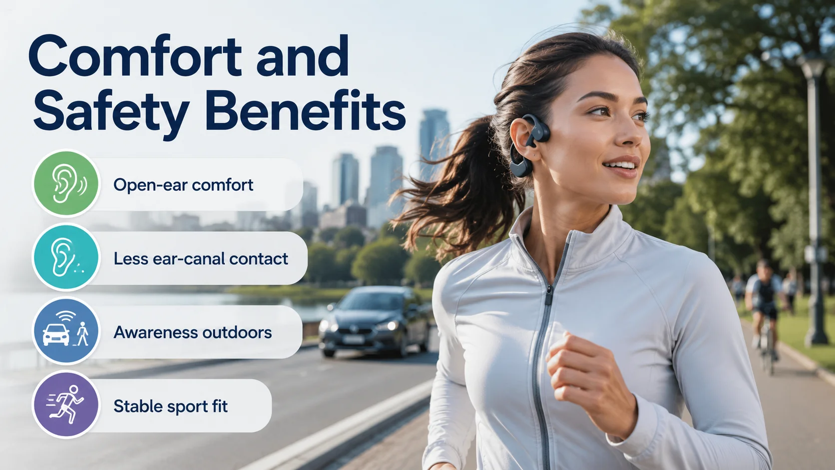 Open-ear headphones comfort and safety benefits for running