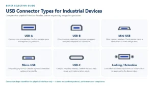 USB connector type comparison for industrial devices