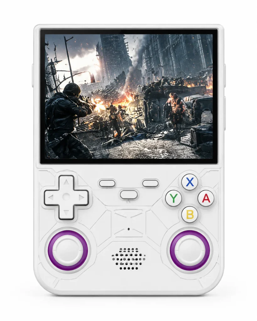 R36 ULTRA 4-inch handheld Linux game console with dual analog controls