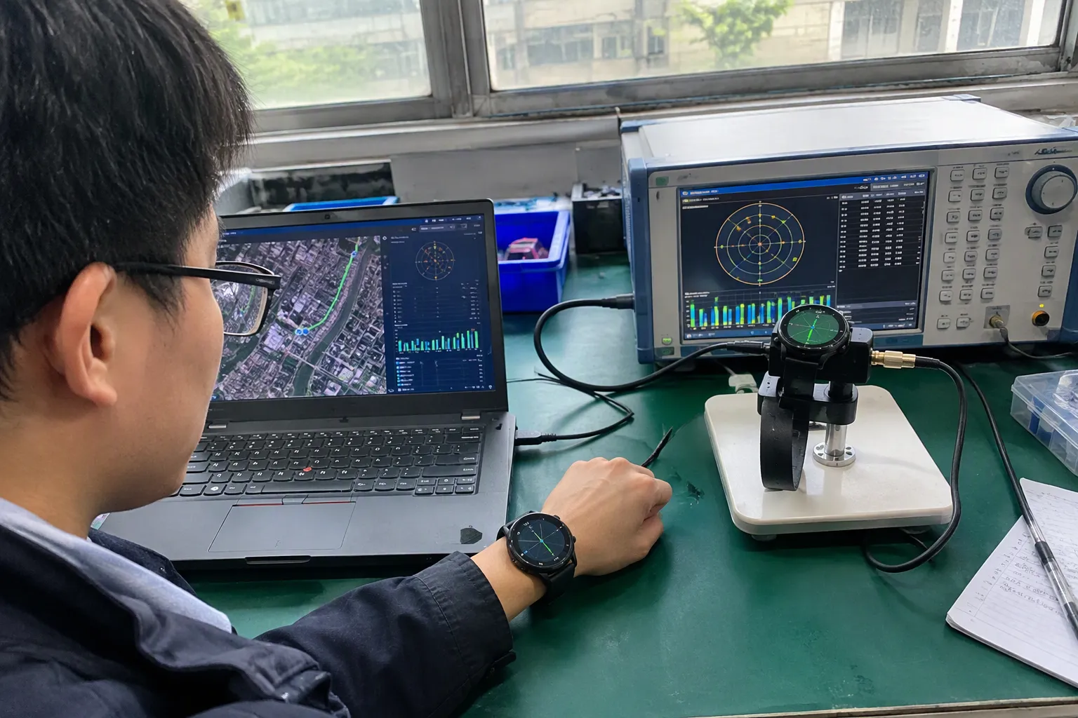 What does realistic field testing look like for smartwatch GPS antennas (from section: What does realistic field testing