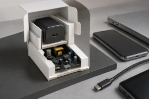 electronics (from section: Low-material USB-C packaging is not a “use the thinnest possible pack” exercise) — Low-materi