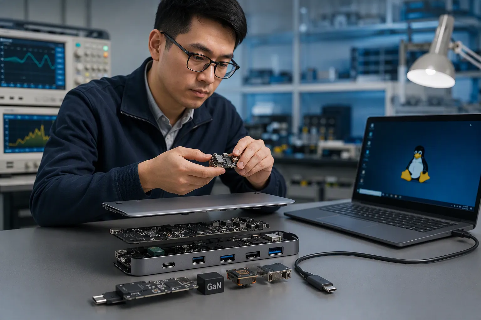 GaN (from section: Do USB-C hubs work with all Linux laptops?) — Do USB-C hubs work with all Linux laptops?