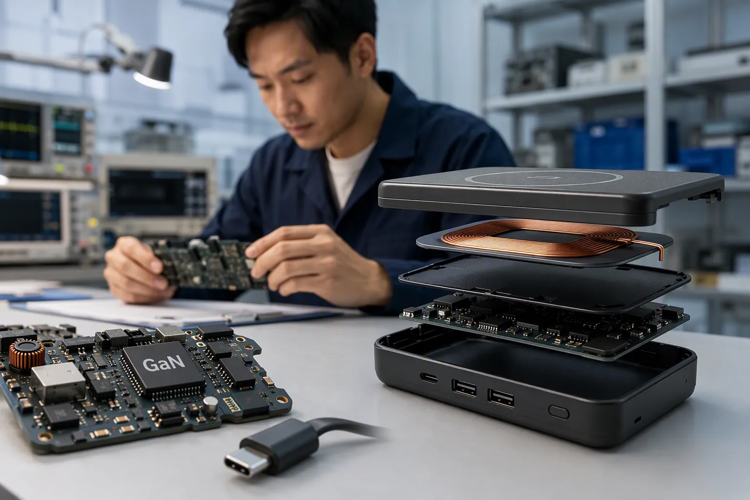 GaN (from section: Does wireless charging automatically mean a power bank falls under RED?) — Does wireless charging aut