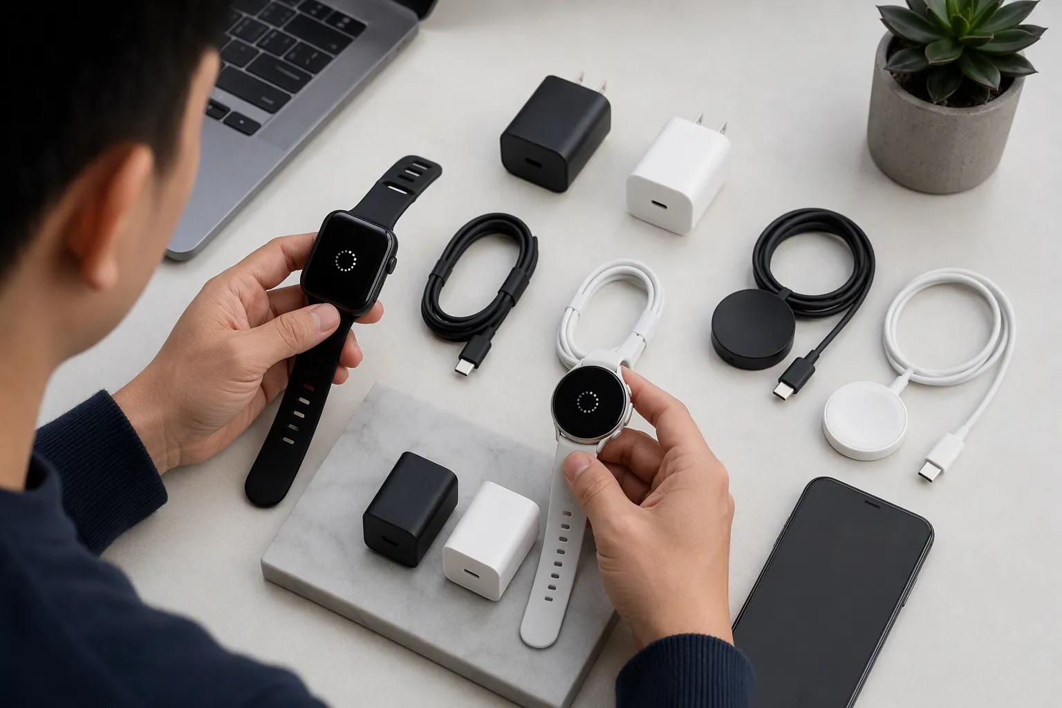 chargers (from section: Is a factory reset enough before reselling a smartwatch?) — Is a factory reset enough before res