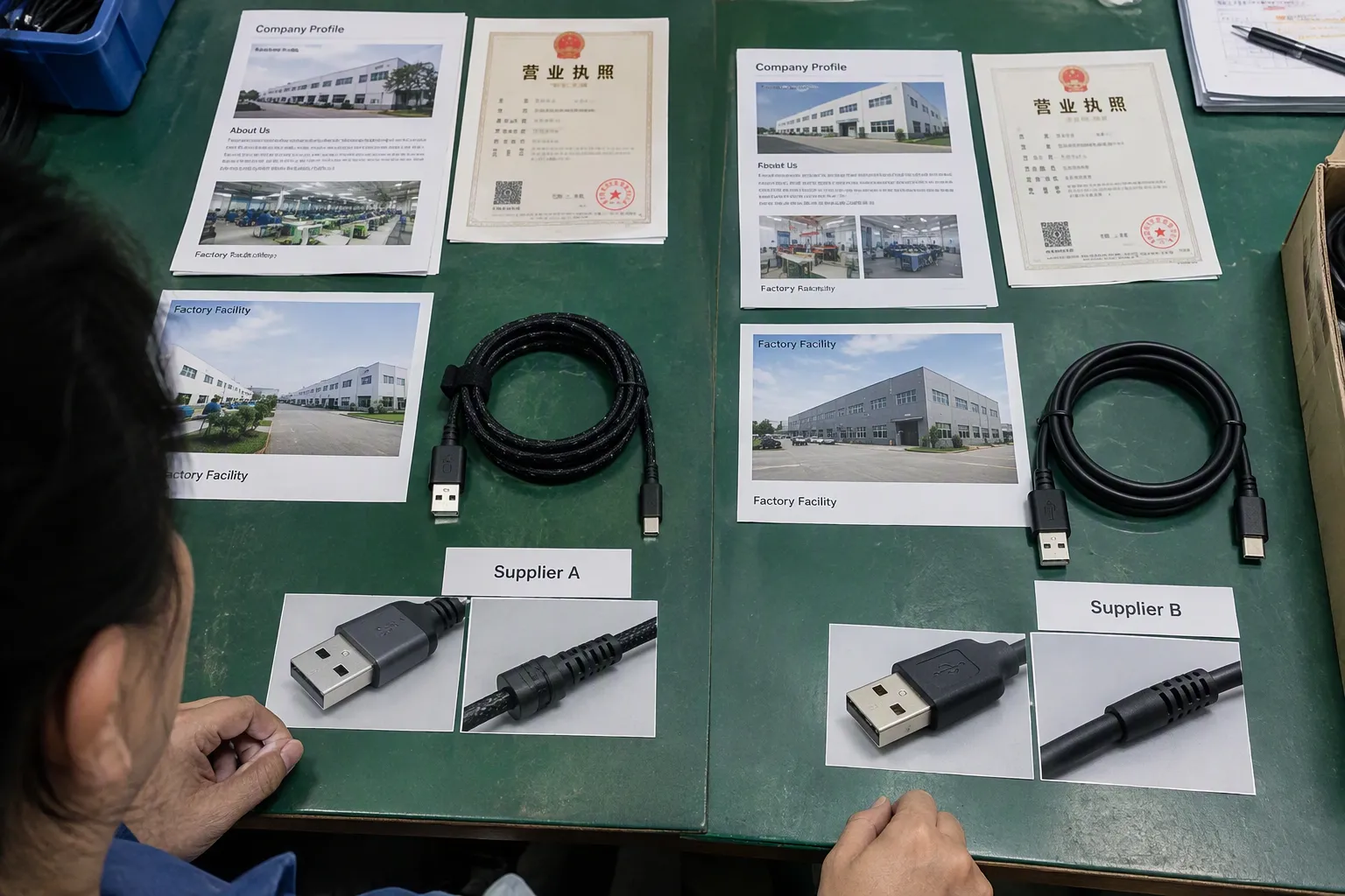 How can I compare two custom USB cable suppliers (from section: How can I compare two custom USB cable suppliers?) — How