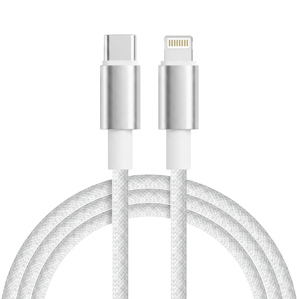 KingFuji cable de carga USB-C a Lightning de carcasa de aluminio tejido 27W, 1 m