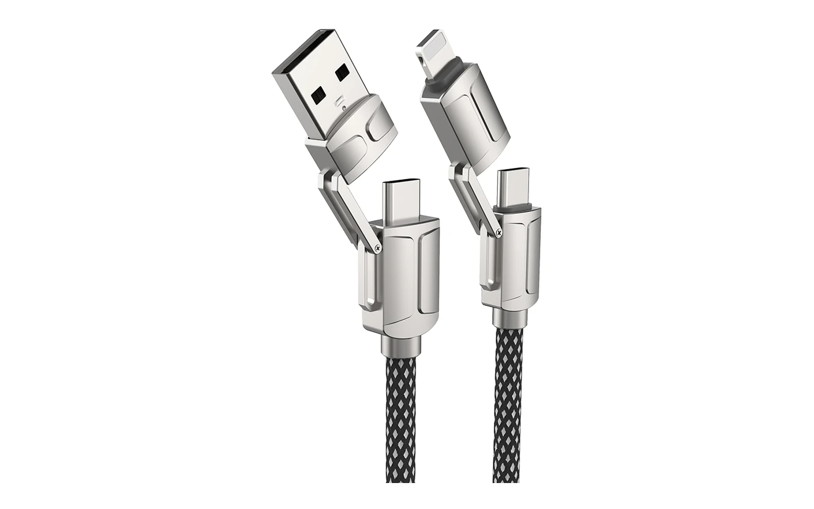 Braided multi-head USB charging cables representing the Cables and Connectivity category