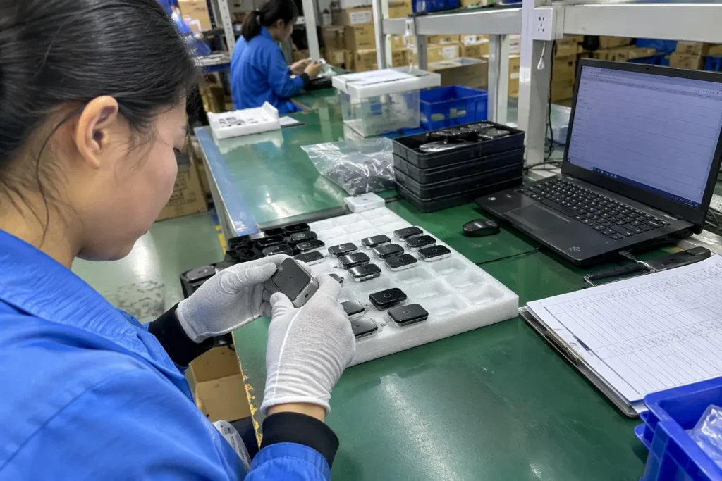 Packaging EPR para marcas 3C: Datos, registro y planificación de tarifas — foto realista de producto y mesa de trabajo — Destacado