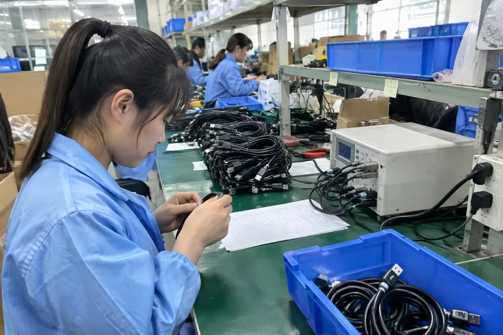 Professional USB Cable Manufacturer & Supplier in China — realistic product and workbench photograph — Featured