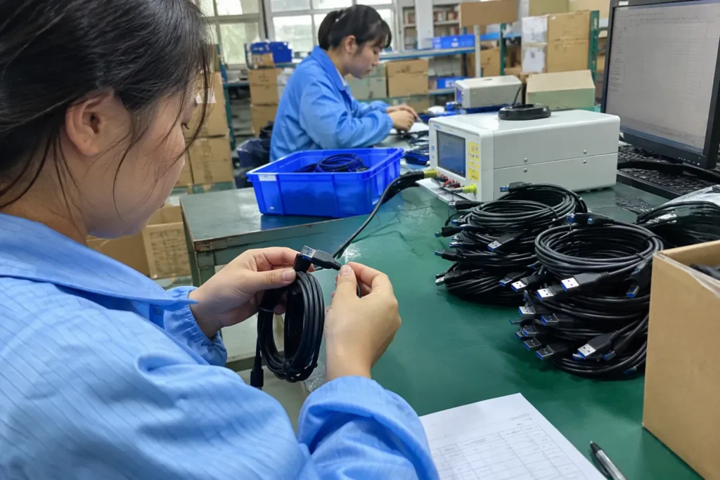 Super Speed USB 3.0 Cables Bulk and Wholesale — realistic product and workbench photograph — Featured