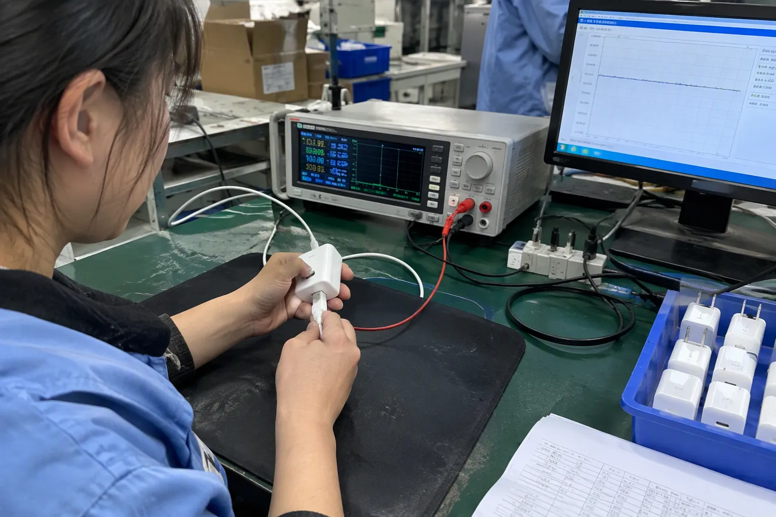 USB-C charger test setup: A practical output test record — A practical output test record