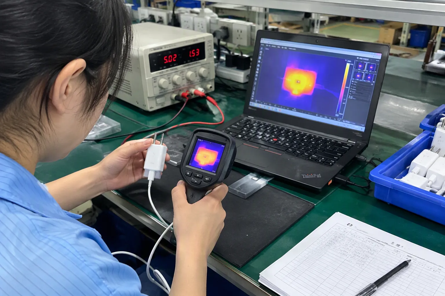 USB-C charger test setup: How Does Temperature Testing Fit into Charger Supplier — How Does Temperature Testing Fit into