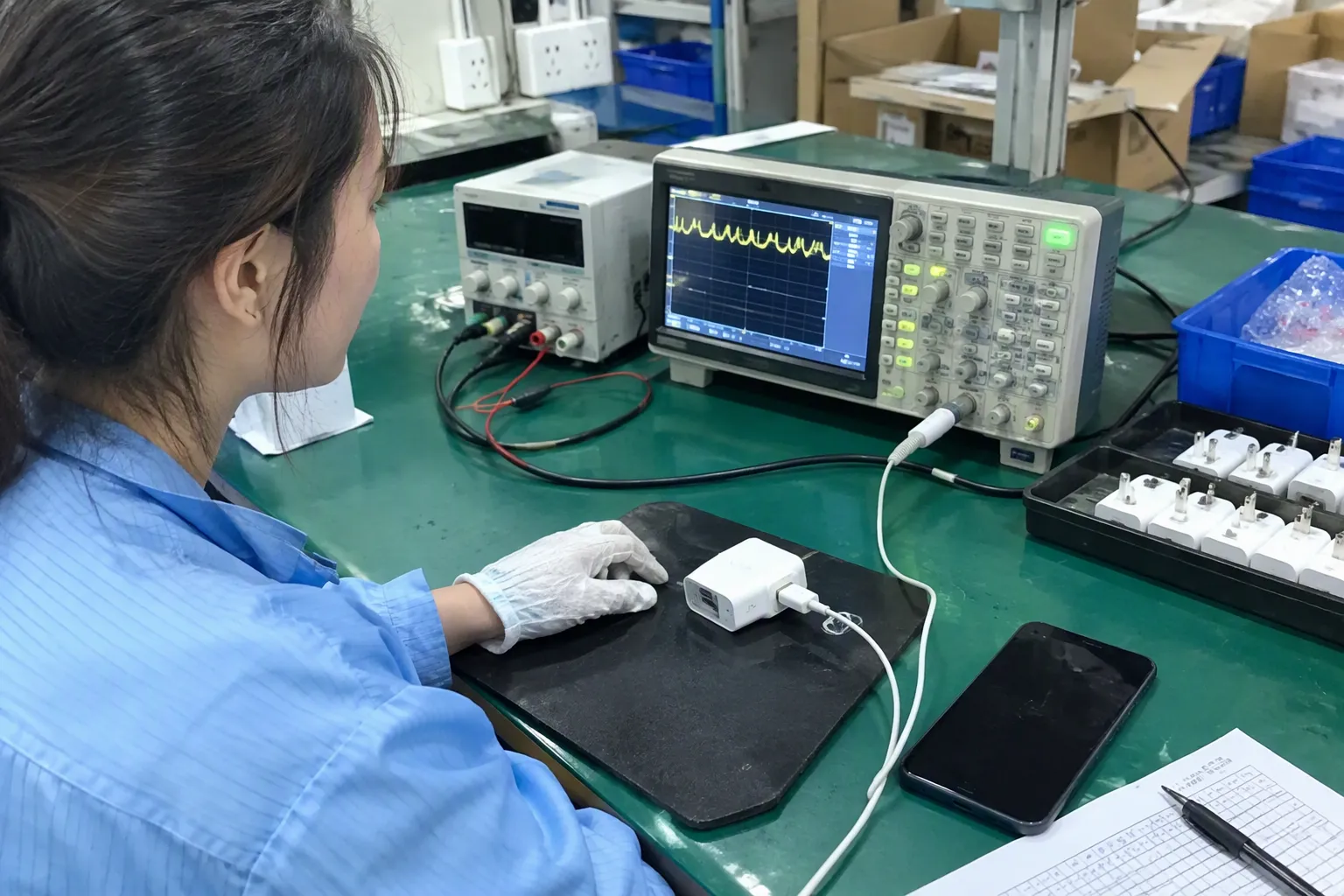 USB-C charger test setup: Can Ripple Testing Prove a USB-C Charger Is Safe — Can Ripple Testing Prove a USB-C Charger Is