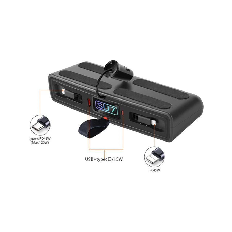 KingFuji Xiaomi SU7 base de carga con salidas Apple y Type-C y PD45W